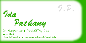 ida patkany business card